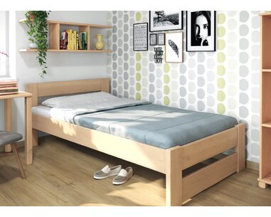 Design - jednolůžko z masivu Ela, masiv buk