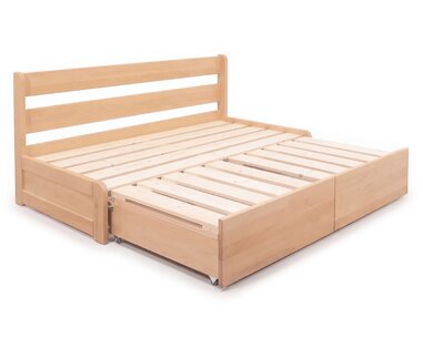 Rozkládací postel s úložným prostorem FLEXO - bez čel, masiv buk