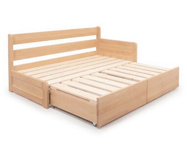 Rozkládací postel s úložným prostorem FLEXO - Pravá, masiv buk