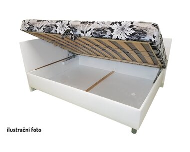 Čalouněná postel s úložným prostorem Sára, 140x200 cm