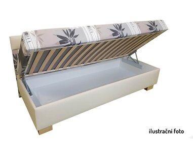 Čalouněná postel s úložným prostorem Adam