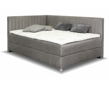 Rohová postel boxspring s úložným prostorem NOVO s čely, 140x200cm Rohová postel boxspring s úložným prostorem NOVO s čely, 140x200cm