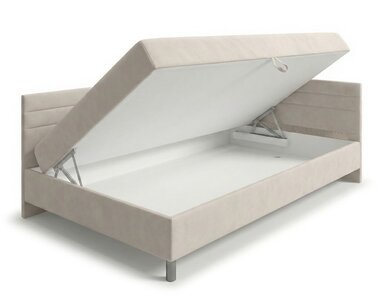 Čalouněná postel s roštem a matrací Elia, 90x200 cm