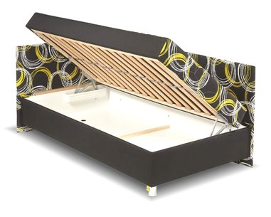 Rohová čalouněná postel Nikola, s čely a úložným prostorem, 140x200cm Rohová čalouněná postel Nikola, s čely a úložným prostorem, 140x200cm