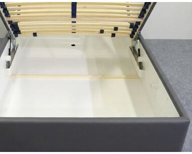 Zvýšená čalouněná postel s úložným prostorem Ryana, 120x200, tmavě šedá