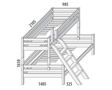 Poschoďová postel DOMINO D859/BC nízká, masiv buk Poschoďová postel DOMINO D859/BC nízká, masiv buk