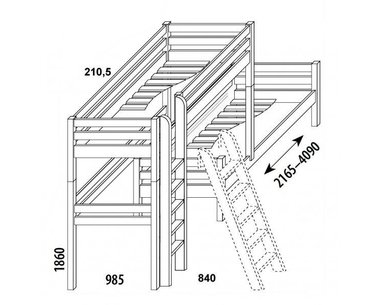 Palanda posuvná DOMINO D910/BC, masiv buk Palanda posuvná DOMINO D910/BC, masiv buk