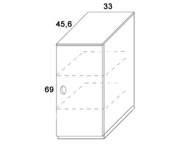 Komoda dvířková D405/BC-Domino, masiv buk - pohled č. 1