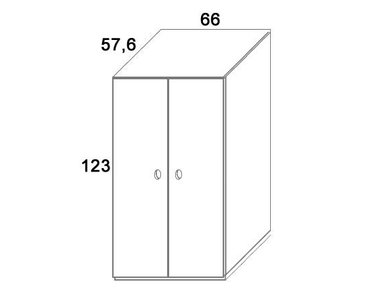 Skříň 2-dvířková D503/BC-Domino, masiv buk Skříň 2-dvířková D503/BC-Domino, masiv buk