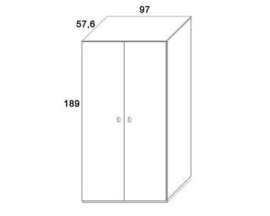 Pološatní skříň 2-dvířková D506/BC-Domino, masiv buk Pološatní skříň 2-dvířková D506/BC-Domino, masiv buk