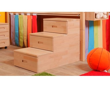 Schody ke zvýšenému jednolůžku D104, masiv buk