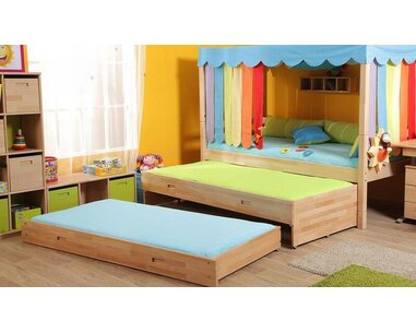 Výsuvná přistýlka s úložným prostorem D103, masiv buk