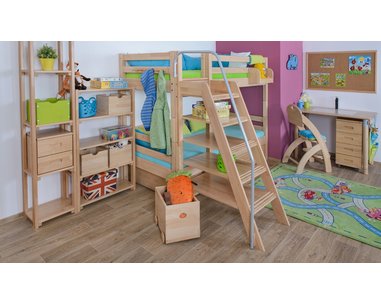 Žebřík policový nízký D108, masiv smrk Žebřík policový nízký D108, masiv smrk