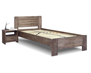 Český kvalitný výrobok Pevná konštrukcia z masivného bukového dreva Možnosť voľby výšky čela a rámu Hlboký úložný priestor a rošty v cene Hladké zakulatené opracovanie hran Možnosť voľby rôznych odtieňov bez príplatku