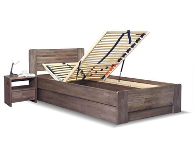 Postel s úložným prostorem ARION 2, 120x200, masiv buk