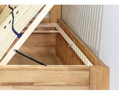 Zvýšená postel s úložným prostorem Orfeus, 80x200, 90x200, masiv buk