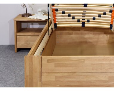 Postel s úložným prostorem Trinity 2, 80x200, 90x200, masiv buk