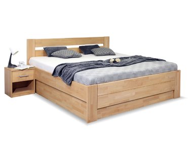 Zvýšená postel dvoulůžko s úložným prostorem Trinity, 200x210, masiv buk Zvýšená postel dvoulůžko s úložným prostorem Trinity, 200x210, masiv buk