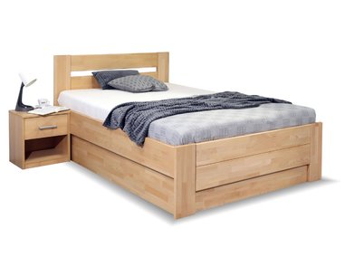 Zvýšená postel s úložným prostorem Trinity, 140x220, masiv buk Zvýšená postel s úložným prostorem Trinity, 140x220, masiv buk