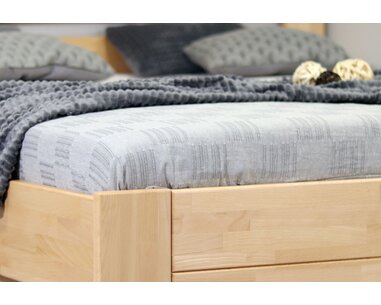 Postel s úložným prostorem Trinity, 120x200, masiv buk