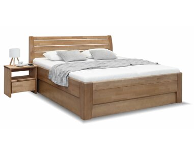 Postel dvoulůžko s úložným prostorem Concepta, 200x200, masiv buk Postel dvoulůžko s úložným prostorem Concepta, 200x200, masiv buk