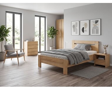 Zvýšená postel z masivu Orfeus, 140x200, masiv buk - pohled č. 2