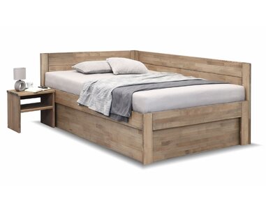 Rohová postel s úložným prostorem Timea 140x200, masiv buk, Pravá Rohová postel s úložným prostorem Timea 140x200, masiv buk, Pravá