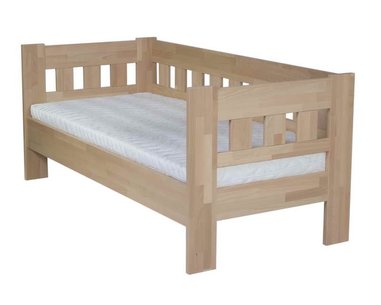 Postel z masivu - jednolůžko ARLETA senior 90x200, buk - pohled č. 1