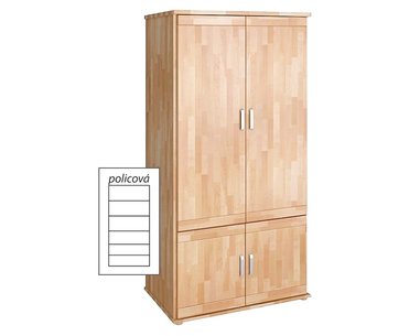 Šatní skříň Alfa-174, buk cink Šatní skříň Alfa-174, buk cink