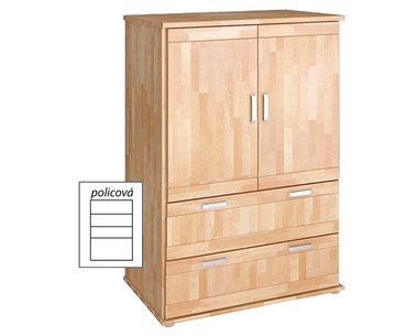 Šatní skříň dvoudvéřová Beta-183, buk cink Šatní skříň dvoudvéřová Beta-183, buk cink