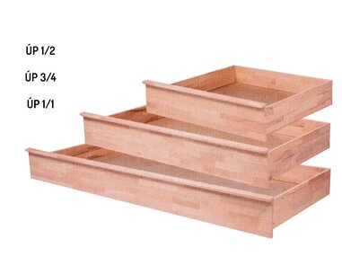Úložný prostor 1/2, masiv buk, 25 cm