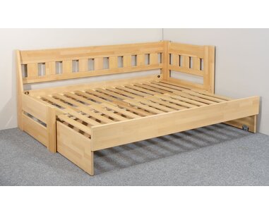 Rozkládací postel ARLETA TWIN - PRAVÁ, masiv buk, 90-160x200cm - pohled č. 3