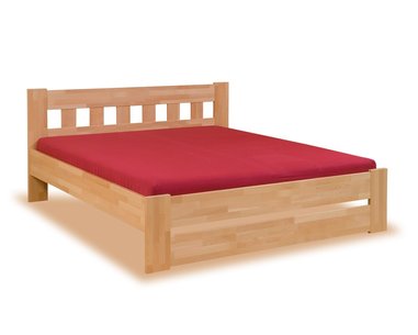 Postel z masivu - dvojlůžko FILIP senior 180x200, buk - pohled č. 1