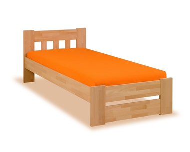 Postel z masivu - jednolůžko FILIP 90x200, buk - pohled č. 1