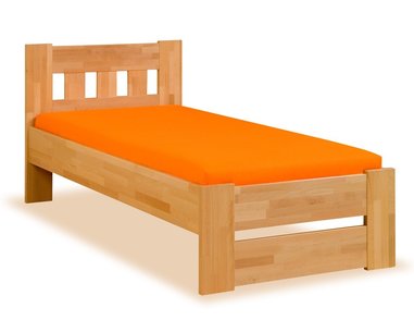 Postel z masivu - jednolůžko FILIP senior 80x200, buk - pohled č. 1