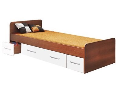 Postel s úložným prostorem 90x200 IA60345, ořech-bílá Postel s úložným prostorem 90x200 IA60345, ořech-bílá