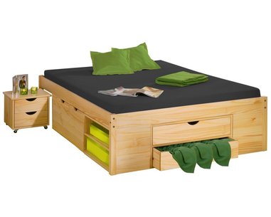 Postel z masivu s úložným prostorem IA8802 140x200, masiv borovice Postel z masivu s úložným prostorem IA8802 140x200, masiv borovice