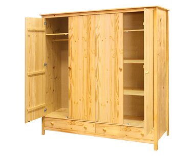 Skříň 4 dveřová IA8068 se zásuvkami, masiv borovice