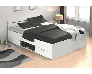 Multifunkční postel s úložným prostorem IA471707 140x200, lamino, bílá Multifunkční postel s úložným prostorem IA471707 140x200, lamino, bílá