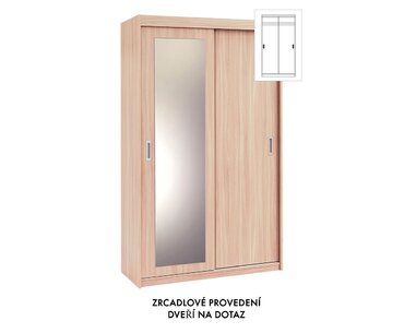 Šatní skříň s posuvnými dveřmi EVITA 12, šířka 120 cm