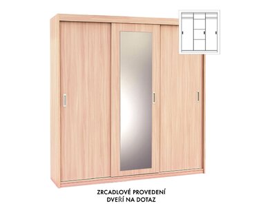 Kombinovaná skříň s posuvnými dveřmi EVITA 20, šířka 200 cm, varianta 1