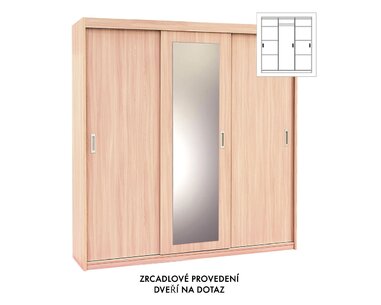 Kombinovaná skříň s posuvnými dveřmi EVITA 20-2, šířka 200 cm