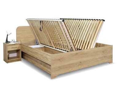 Manželská postel s úložným prostorem OTO, boční výklop