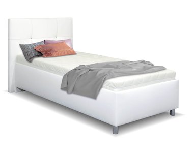 Čalouněná postel s úložným prostorem Crissy, 90x200, bílá Čalouněná postel s úložným prostorem Crissy, 90x200, bílá