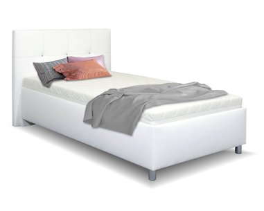 Čalouněná postel s úložným prostorem Crissy, 120x200, bílá Čalouněná postel s úložným prostorem Crissy, 120x200, bílá