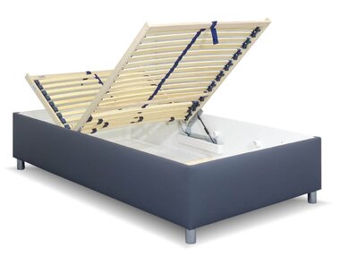 Zvýšená válenda s úložným prostorem Roneta, 90x200, tmavo siva