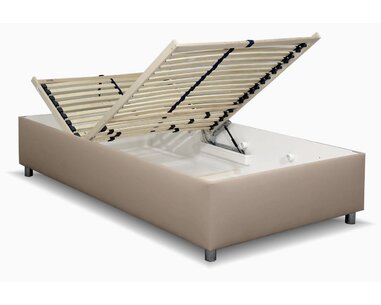 Zvýšená válenda s úložným prostorem Roneta, 120x200, hnědošedá