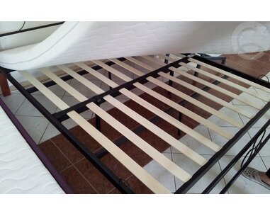 Manželská postel dvoulůžko CS11648, dřevo-kov, 160x200, třešeň - pohled č. 2