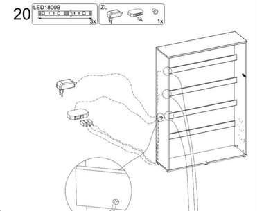 LED osvětlení polic 3x120 cm, Monterasso