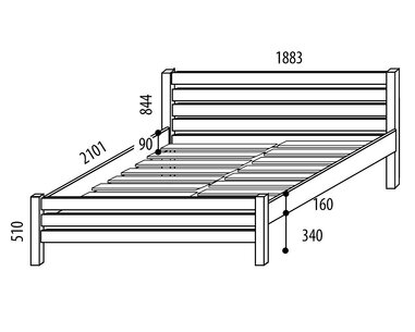 Zvýšené dvoulůžko KARLA senior 180x200cm, masiv smrk